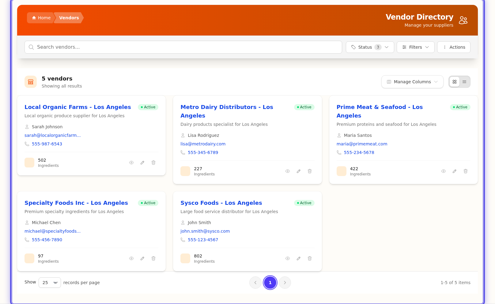 Vendor Directory